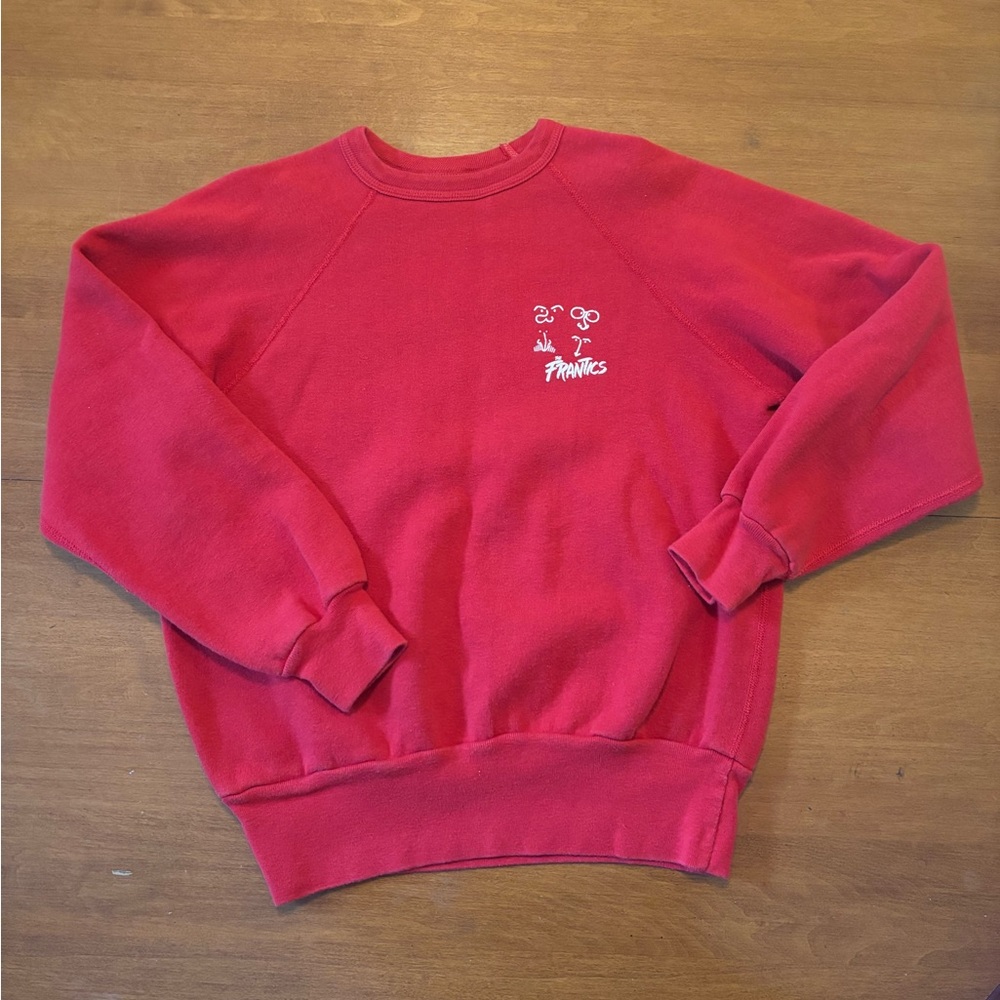 Vintage 1980s The Frantics Sweatshirt Tiger Brand Made in Canada Red Crewneck